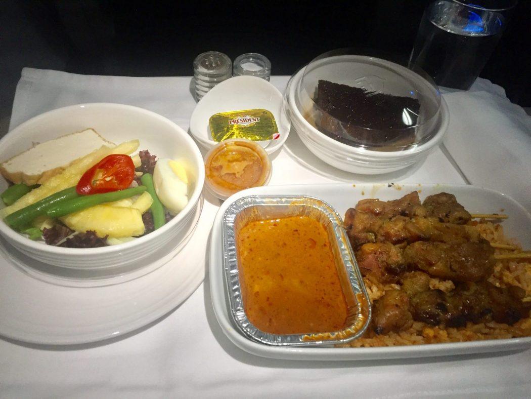 lunch on malaysia airlines in business class