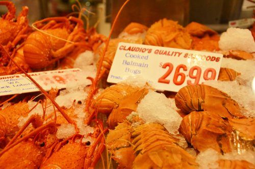 display of balmain bugs and pricing at sydney fish market display of balmain bugs and pricing at sydney fish market