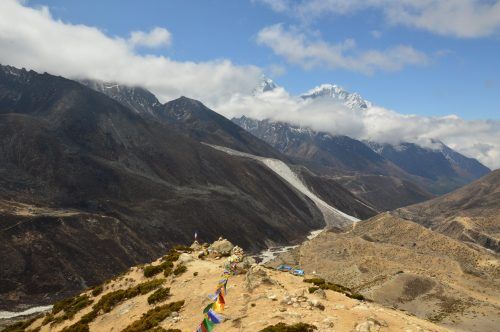 view of the himalayas on everest base camp trek day 6 view of the himalayas on everest base camp trek day 6