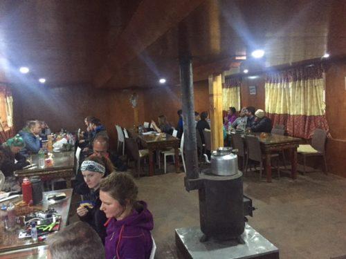 communal area and stove in a tea house on the everest base camp trek communal area and stove in a tea house on the everest base camp trek
