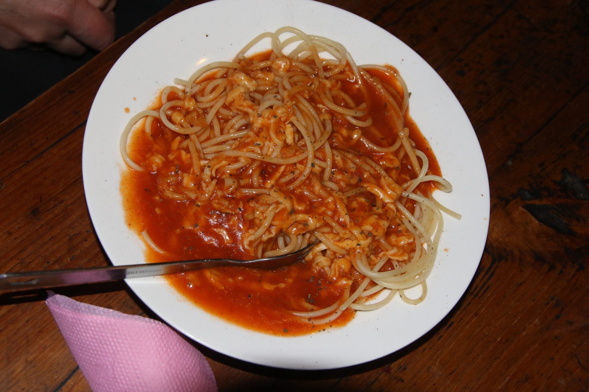 bowl of pasta with tomato sauce