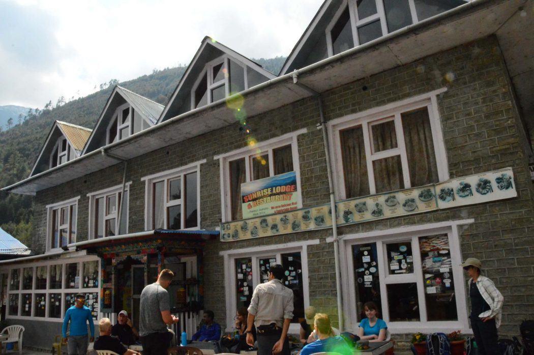 exterior of typical tea house on the everest base camp trek
