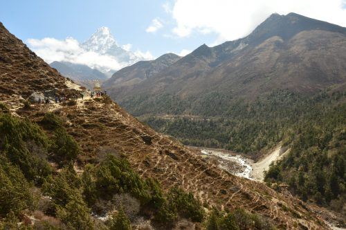 view from everest base camp trek on day 5 view from everest base camp trek on day 5