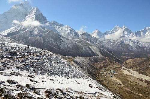 himalayas with a mix of snow and peaks himalayas with a mix of snow and peaks
