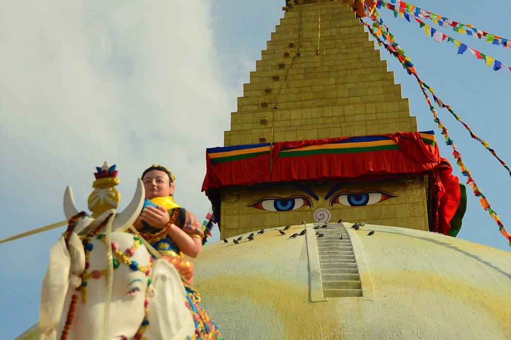 9 Best Places to Visit in Kathmandu & Nearby 12 small figure in front of the eye of boudhanath stupa kathmandu