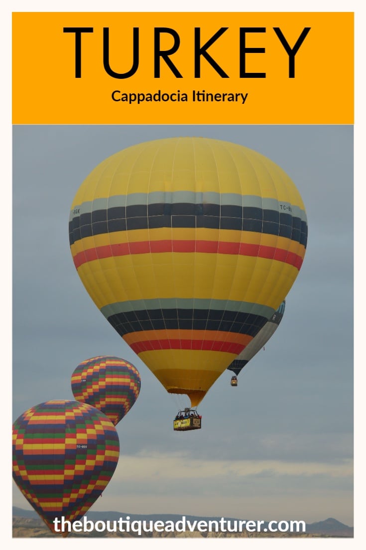 Heading to Turkey? Don't miss my 3 Day Cappadocia Itinerary with what to do, boutique hotels to stay in and top tips on Hot Air Ballooning! #turkey #cappadocia