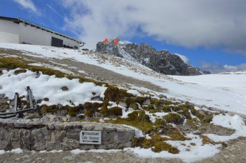 snow and rocks at the top of the nordkette cable car innsbruck snow and rocks at the top of the nordkette cable car innsbruck