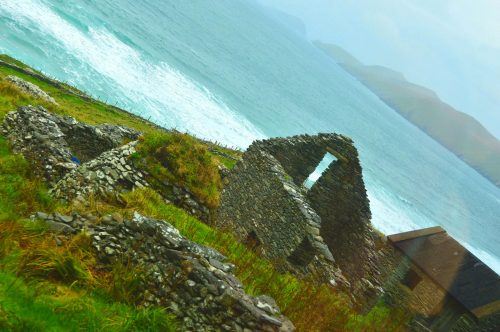 partially built stone cottage on sea front dingle peninsula ireland partially built stone cottage on sea front dingle peninsula ireland