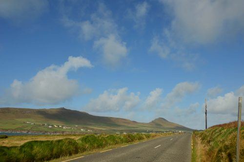 empty road and big blue sky dingle peninsula ireland empty road and big blue sky dingle peninsula ireland