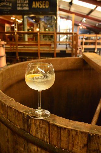 glass of gin and tonic inside the dingle distillery ireland glass of gin and tonic inside the dingle distillery ireland