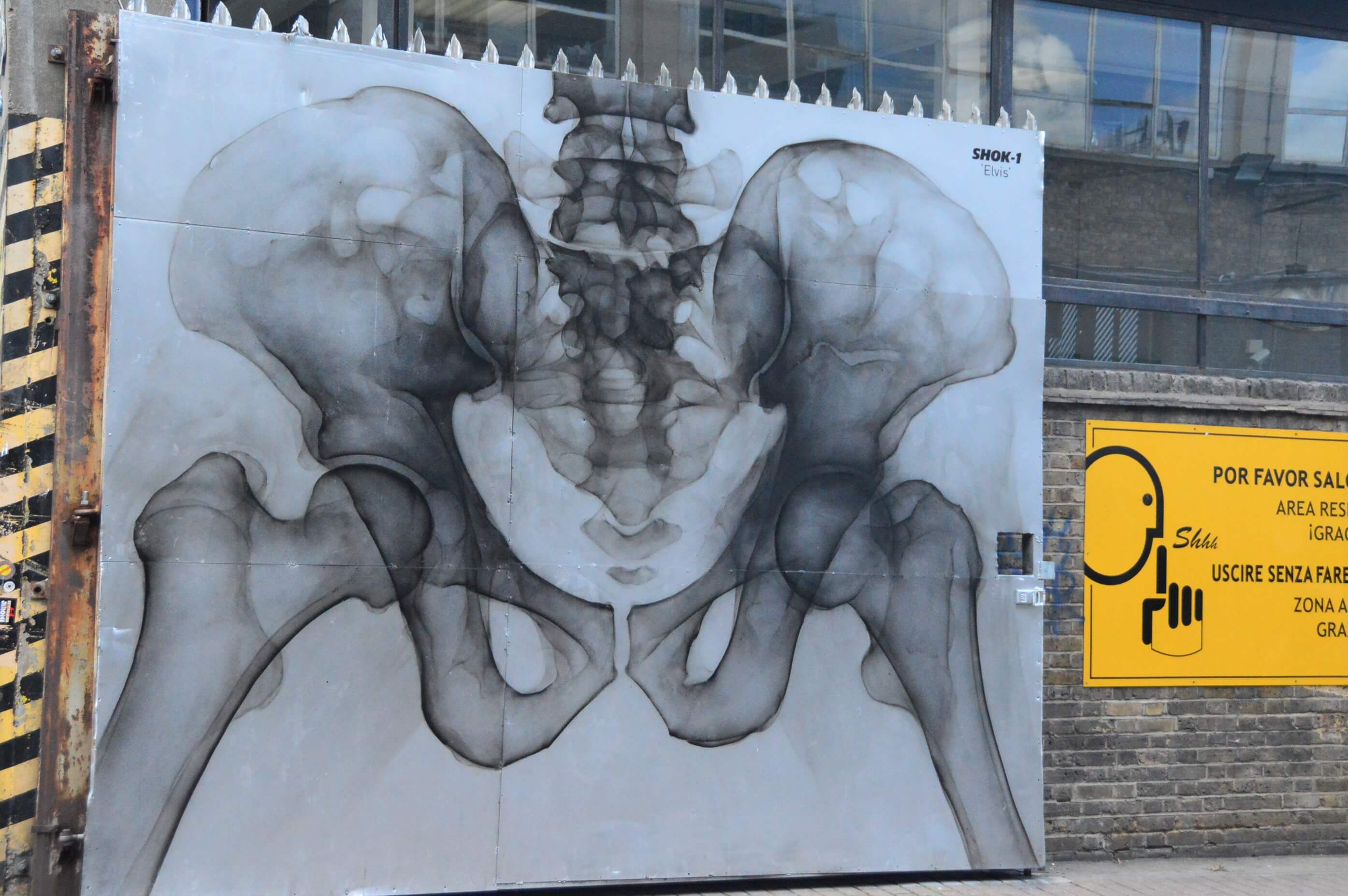 london street art based on an x-ray