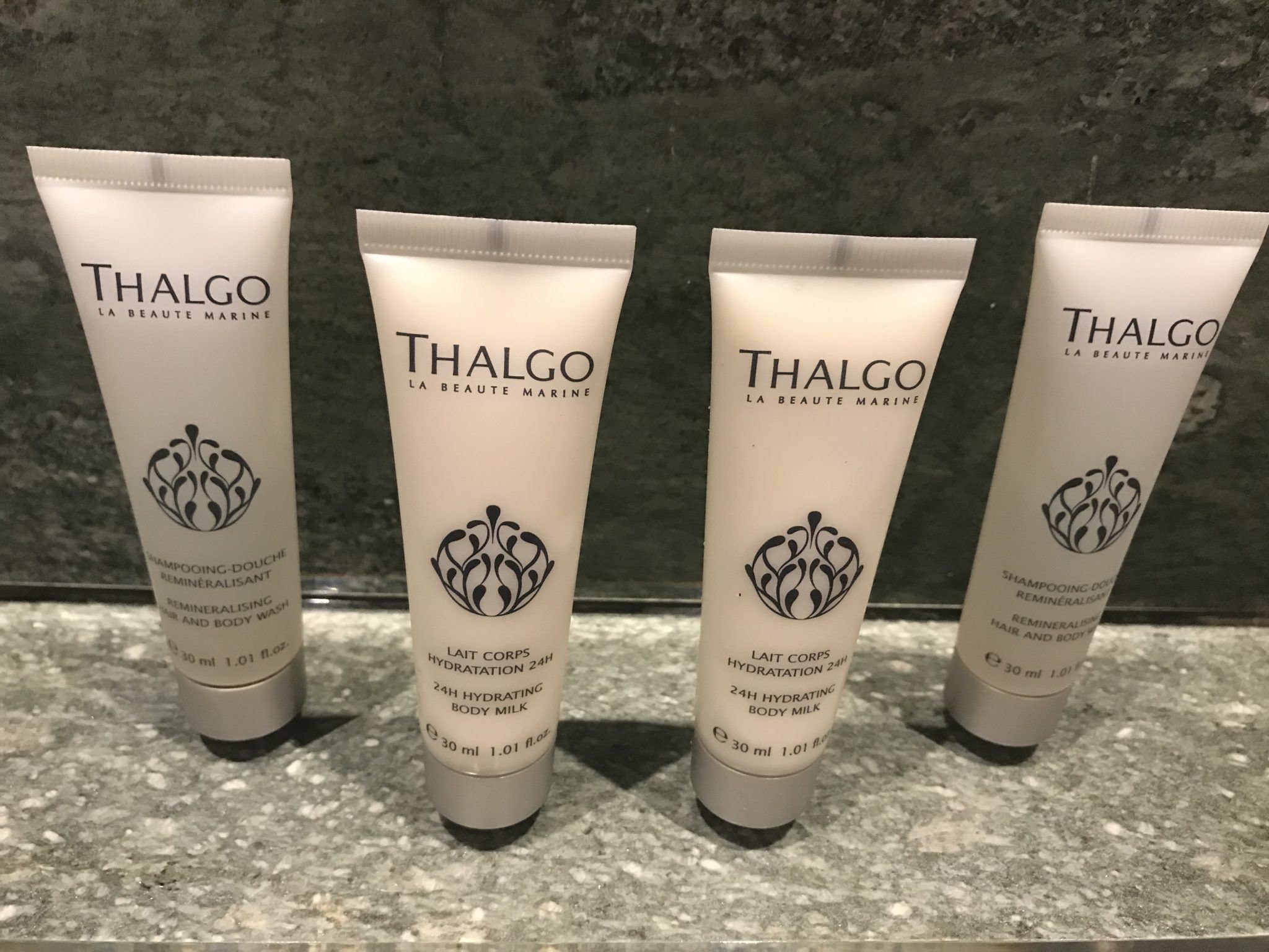 Hotel Arosa Kitzbühel Austria Boutique Hotel Review 2 thalgo toiletries in bathroom at Arosa Kitzbühel
