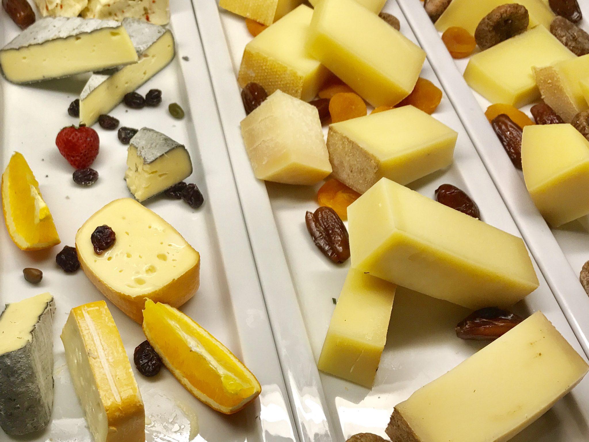 Hotel Arosa Kitzbühel Austria Boutique Hotel Review 7 assorted cheeses on a buffet at Arosa Kitzbühel