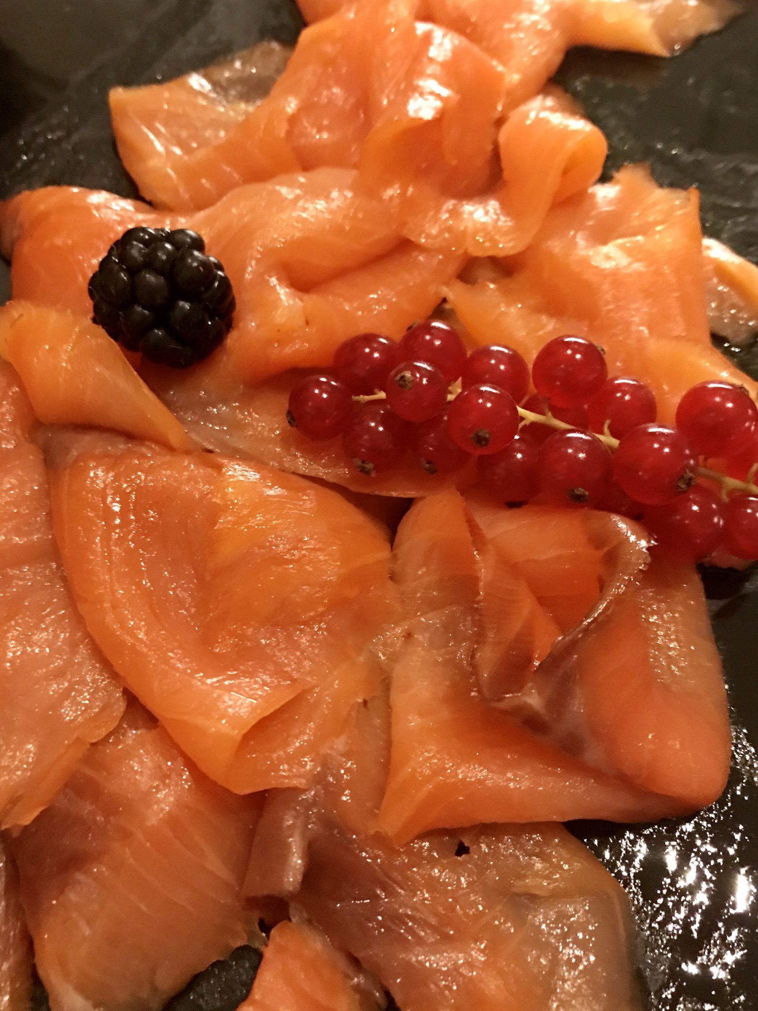 Hotel Arosa Kitzbühel Austria Boutique Hotel Review 8 smoked salmon with berries at Arosa Kitzbühel