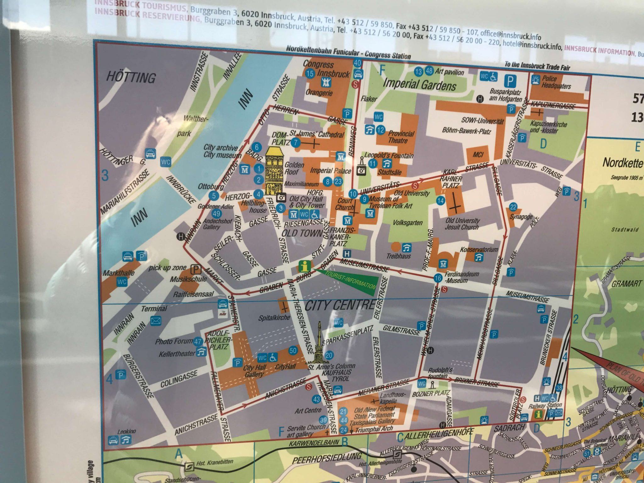 map of innsbruck city centre