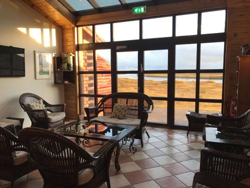 seating area with view of outside at hotel ranga iceland