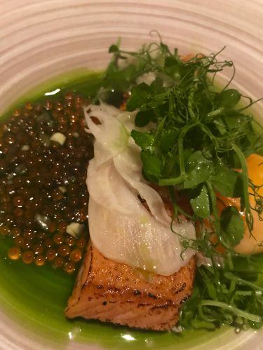 salmon starter for dinner at hotel ranga iceland