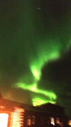 northern lights above hotel ranga iceland