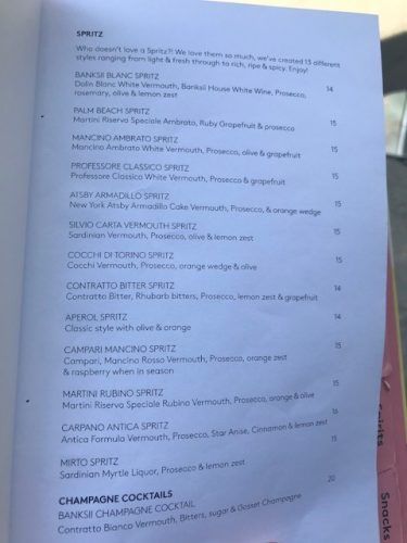 drinks menu banksii barangaroo