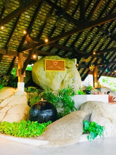 entrance to the spa building at kamalaya