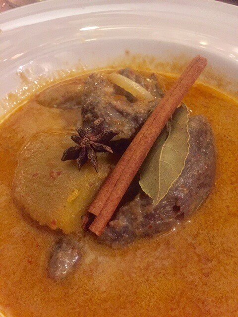 yellow beef curry up close