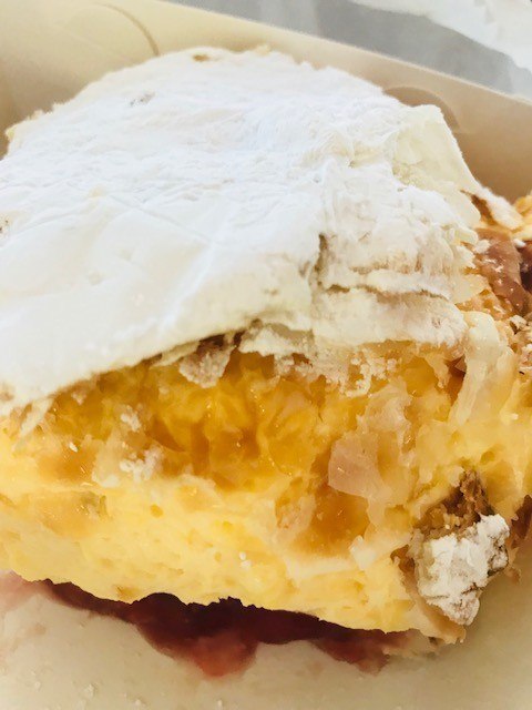 close up of a vanilla slice at just find foods sorrento victoria