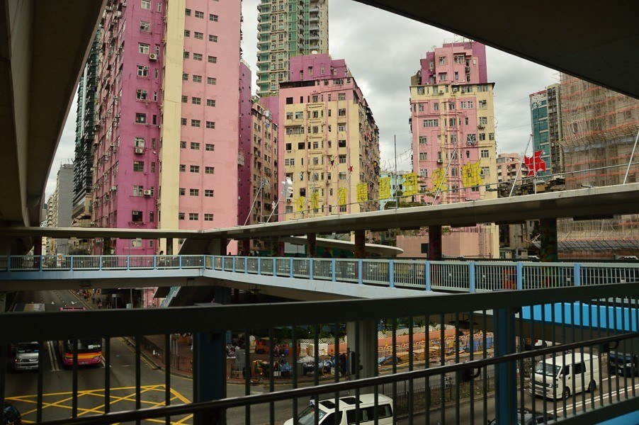hong kong mongkok colourful buildings