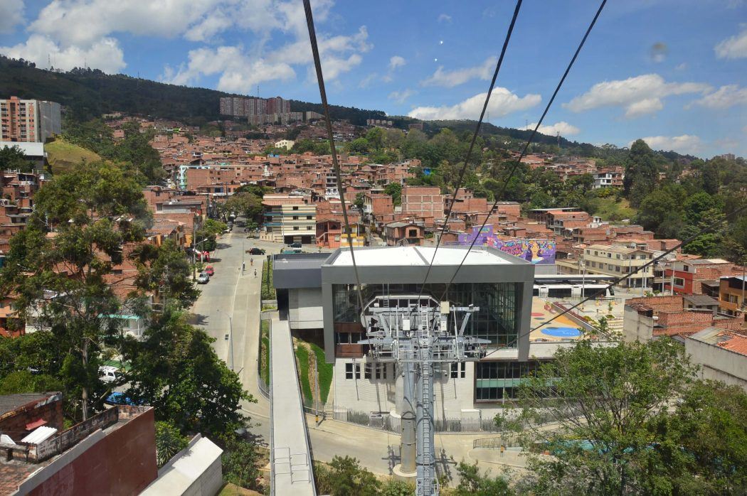 Cable car set up in medellin