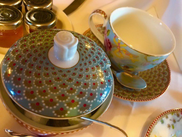 Ockenden Manor Spa & Hotel Review 20 afternoon tea crockery at ockenden manor