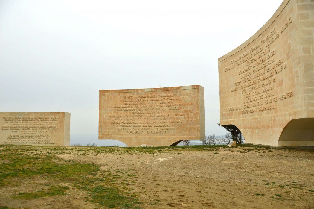 stone memorials on the gallipoli coast