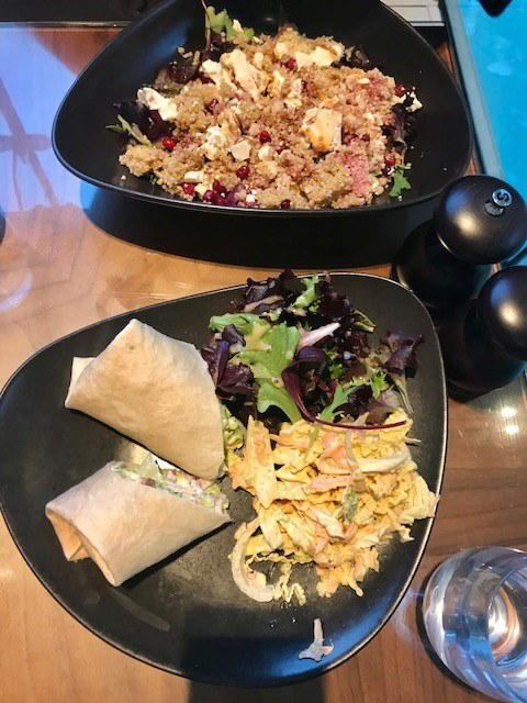 wraps and salad at ockenden