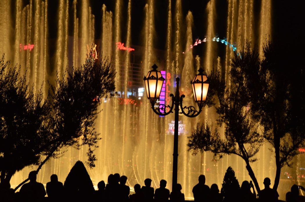 Fountain Show at the Belaggio at night