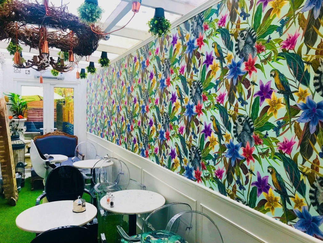 Inside the Eclectic Earlsfield with colourful wallpaper