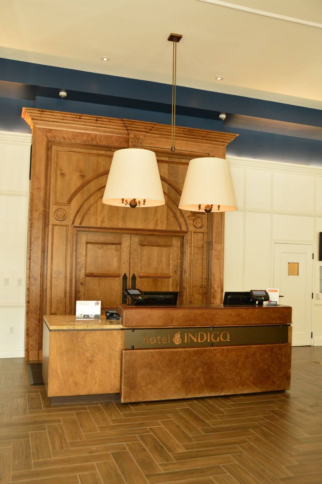 The check-in desk at Hotel Indigo Baltimore