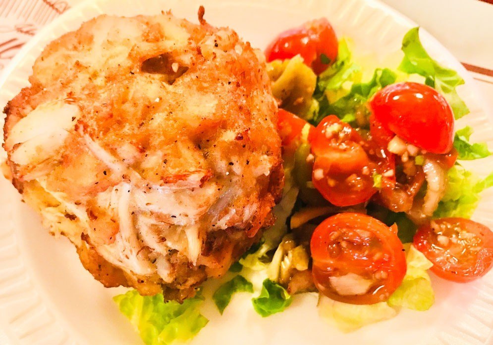 5 Great Baltimore Food Tour Options: Guided and DIY 9 faidley crab cake with salad at lexington market baltimore