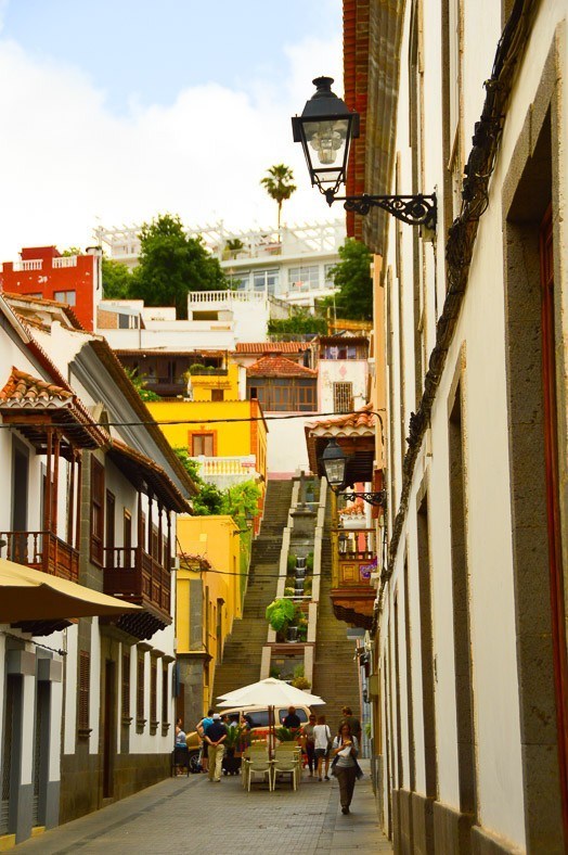 Steep street in Teror Gran Canaria
