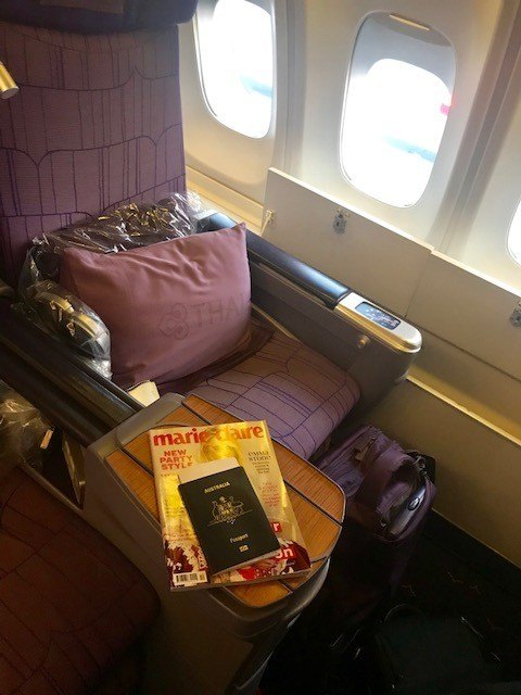 Thai airways business class seat on the boeing 747