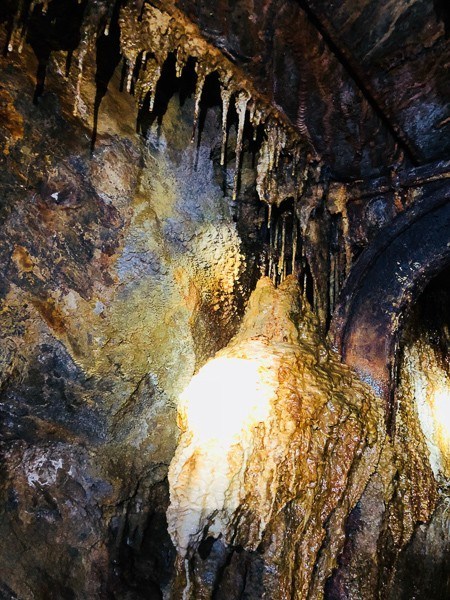 svornost mine jachymov stalactites and stalagmites