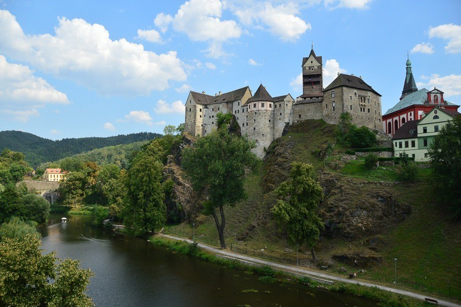 Loket castle and town seen from the other side of the river