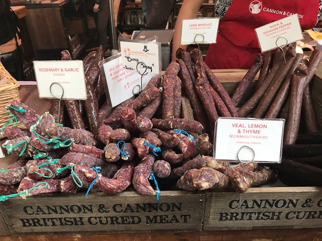 Cured meats at Borough Market