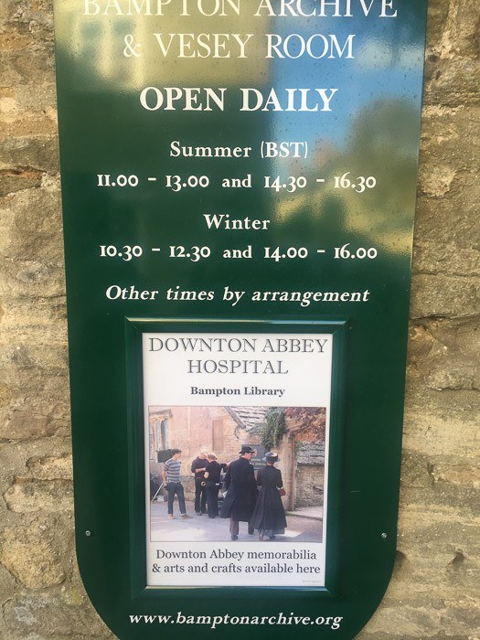 Sign for the building used as the Downton Abbey Hospital