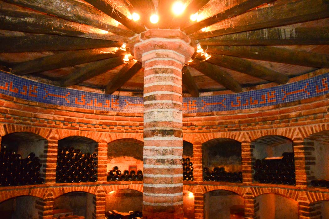 The wine cellar at Chateau St-Louis