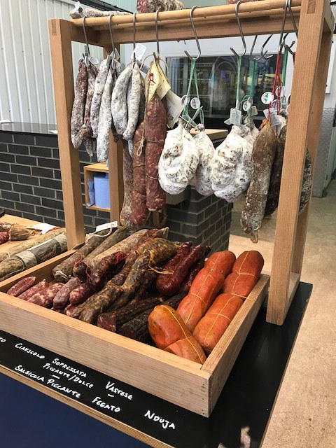 cured meats on display at Spa Terminus