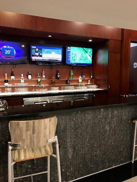 bar in the business class lounge at medellin airport
