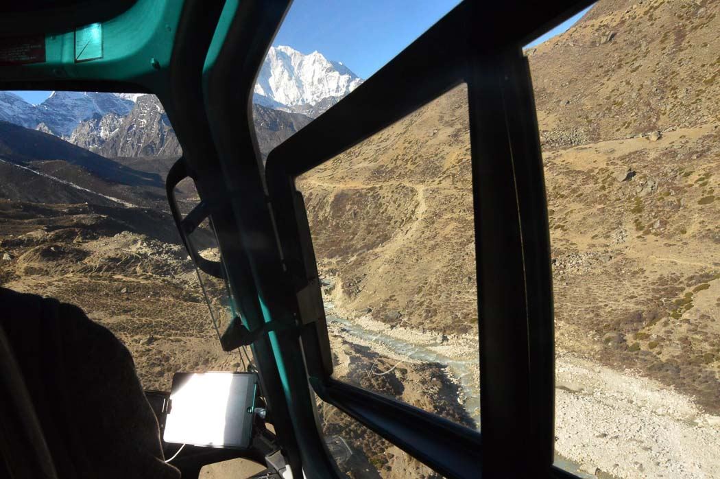 Everest Base Camp Trek Itinerary: What I did and what I would do differently 6 view from helicopter of the himalayas