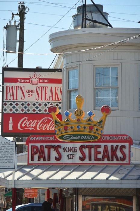 signage for Pat's king of steaks Philadelphia