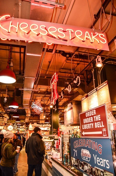 13 Best Philadelphia Food Tours 5 cheesesteaks neon sign at reading terminal market