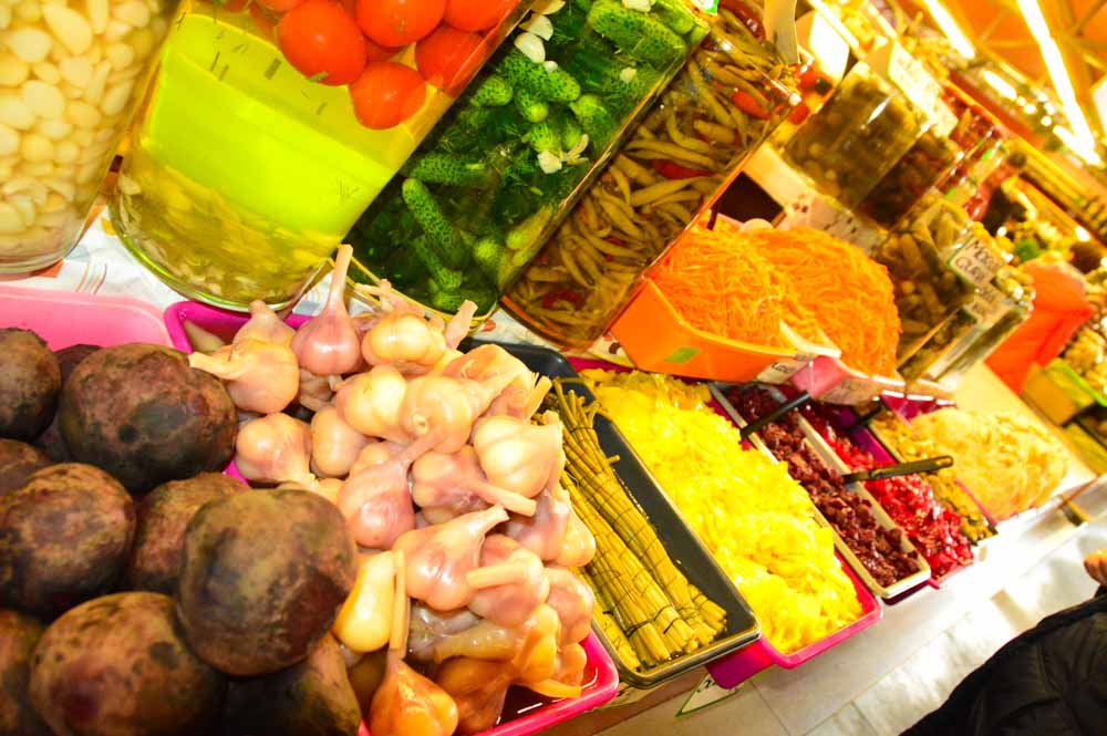 pickled products at Riga Central Market