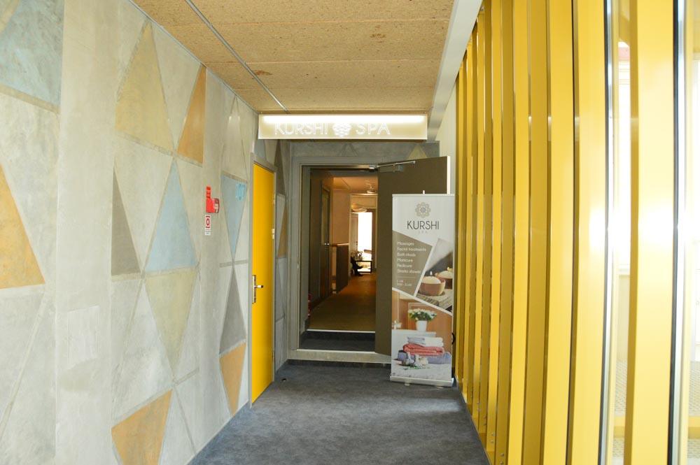 Entrance to the spa at Kurshi Hotel Jurmala Latvia