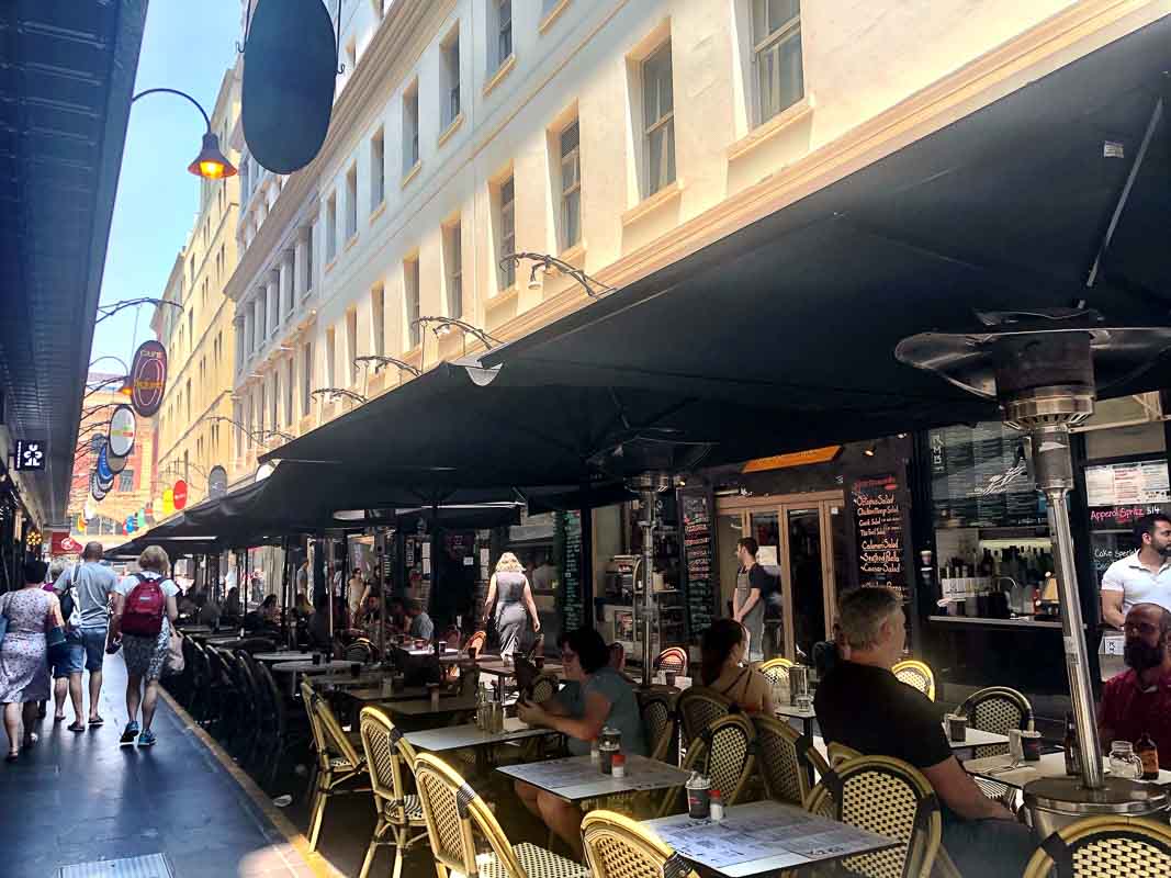 Melbourne Tables and buildings in Desgraves Street <a class=